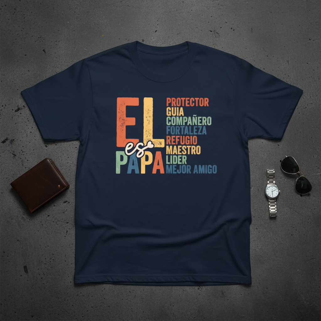 EL es PAPÁ Camiseta Navy Masculina