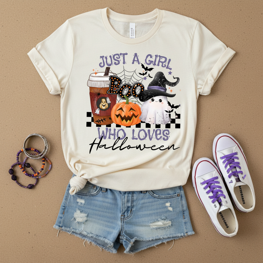 Just A Girl Who Loves Halloween - Flat Lay