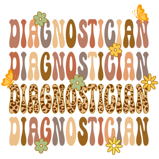 DIAGNOSTICIAN RETRO BUTTERFLY & FLOWERS-CLEAR FILM SCREEN PRINT