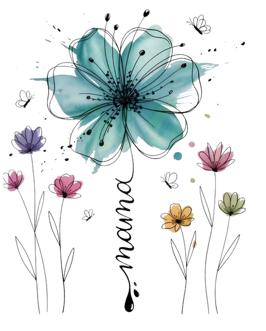 MAMA FLORAL- CLEAR FILM SCREEN PRINT