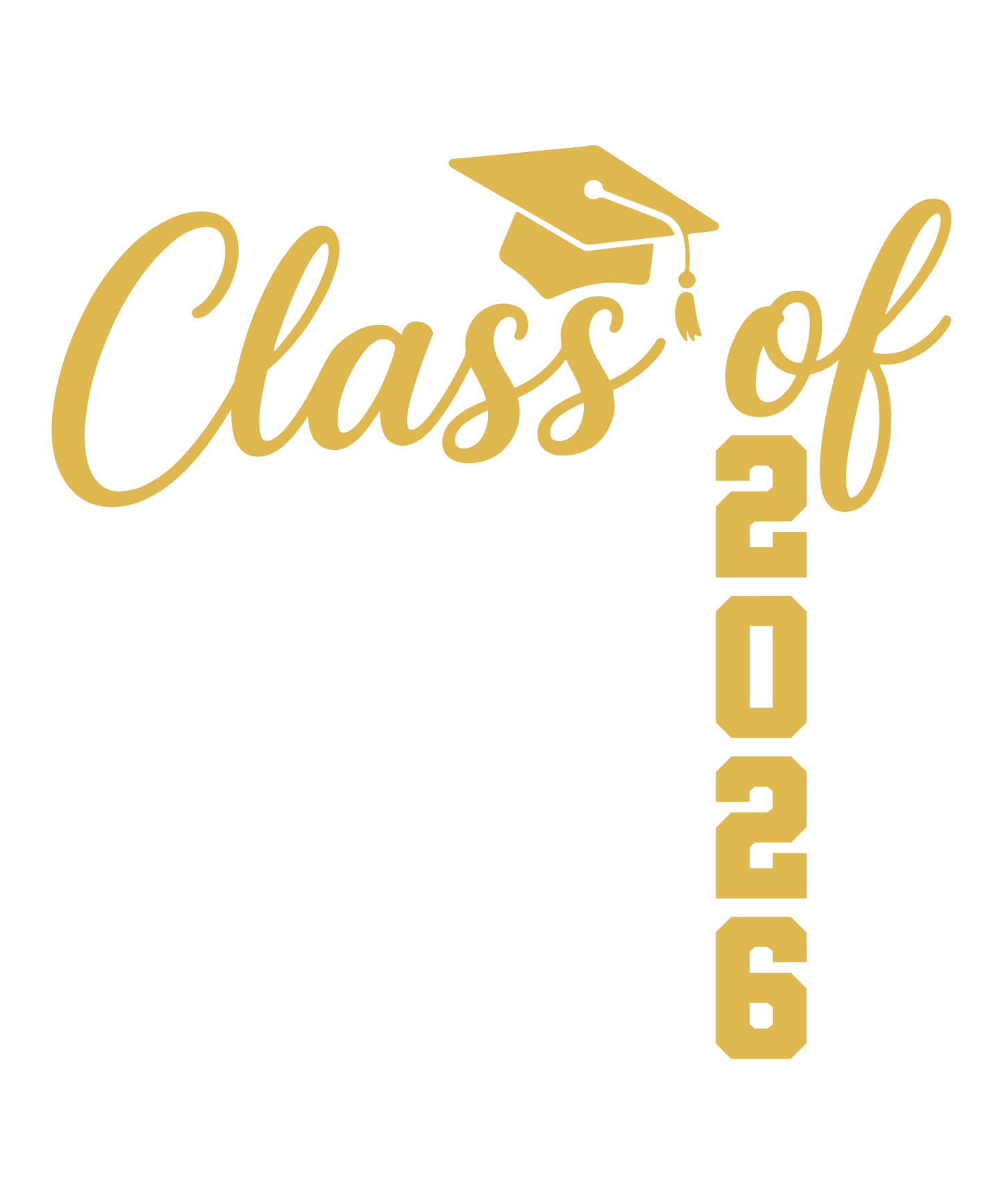 Class of 2026 Gold-CLEAR FILM SCREEN PRINT