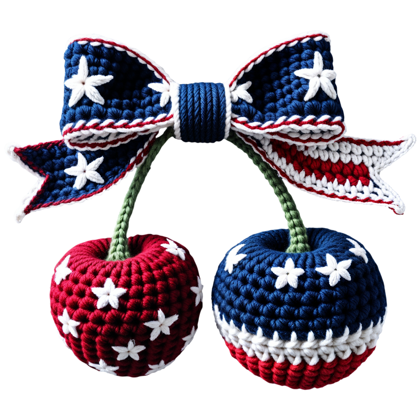 PATRIOTIC CHERRY BOW-CLEAR FILM SCREEN PRINT