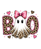 Leopard Ghost BOO Halloween DTF Transfer