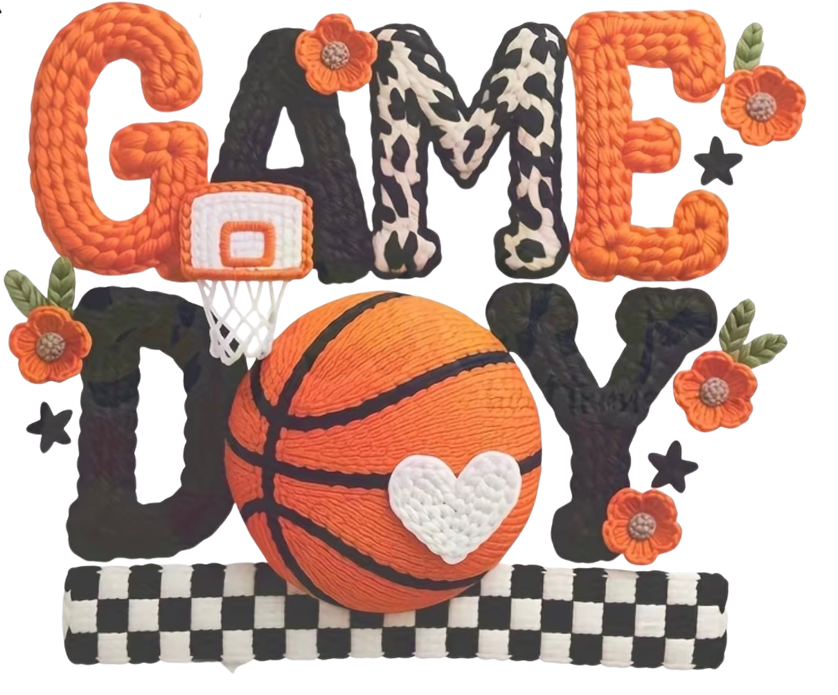 GAME DAY BASKETBALL- CLEAR FILM SCREEN PRINT