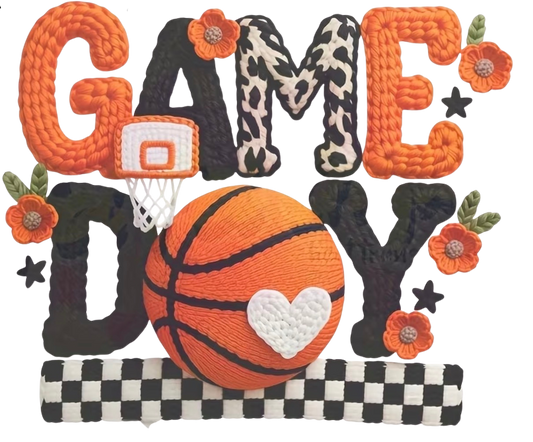 GAME DAY BASKETBALL- CLEAR FILM SCREEN PRINT