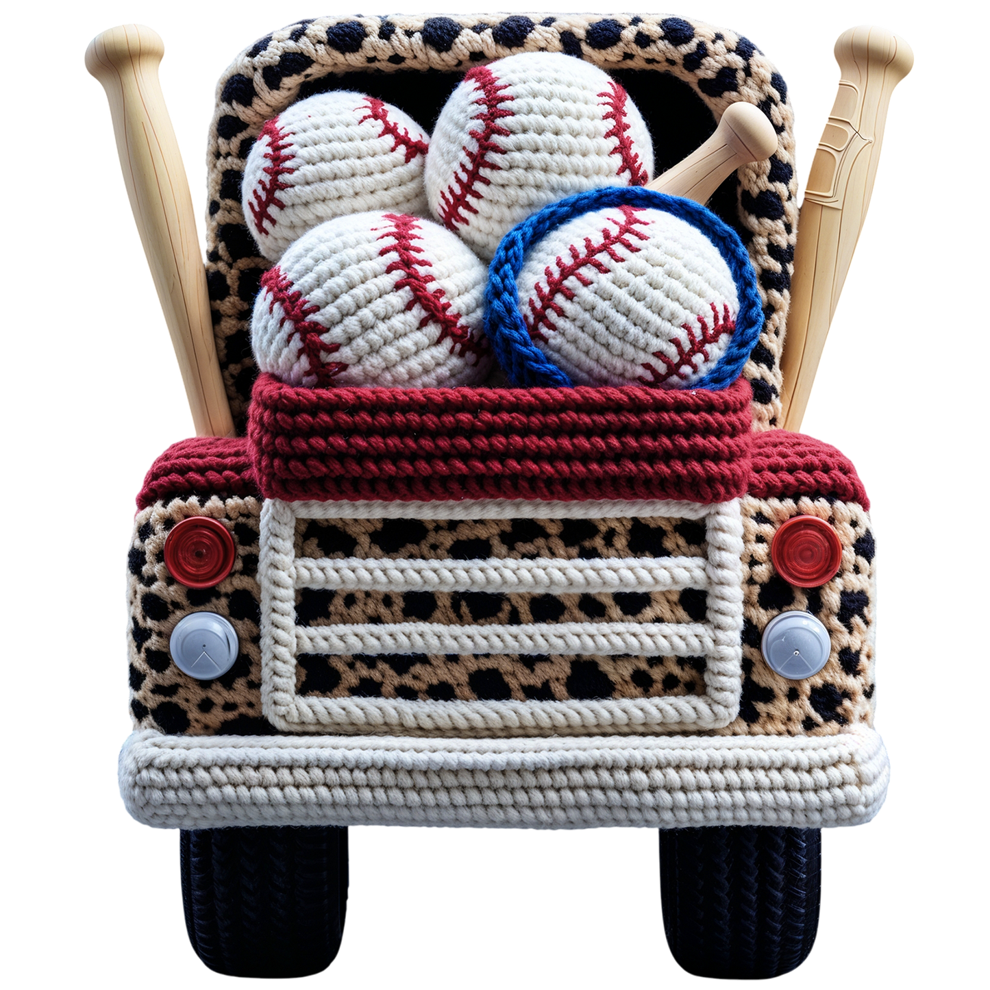 BASEBALL LEOPARD TRUCK-CLEAR FILM SCREEN PRINT