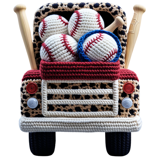 BASEBALL LEOPARD TRUCK-CLEAR FILM SCREEN PRINT