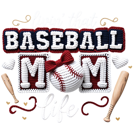 BASEBALL MOM LIFE-CLEAR FILM SCREEN PRINT