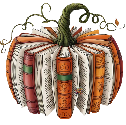 BOOK PUMPKIN- CLEAR FILM SCREEN PRINT