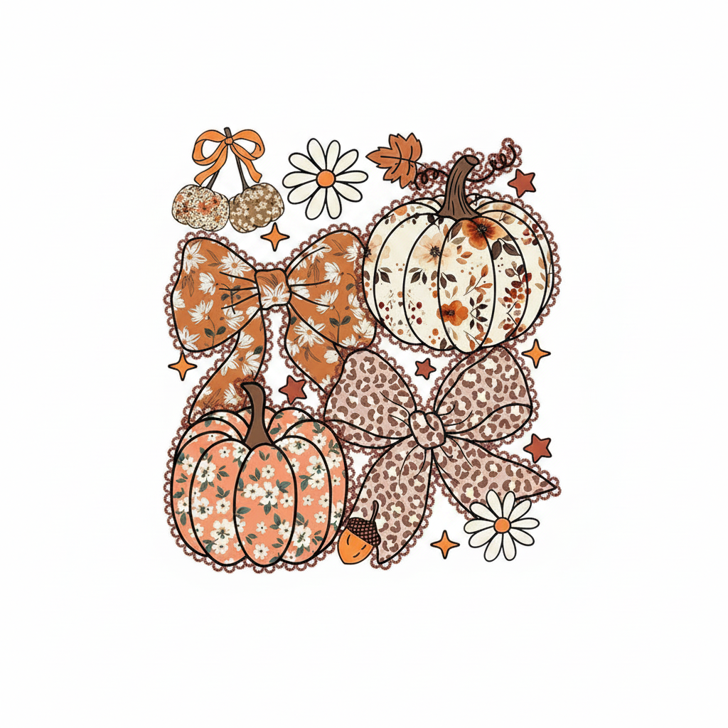 Boho Fall Pumpkins DTF Clean