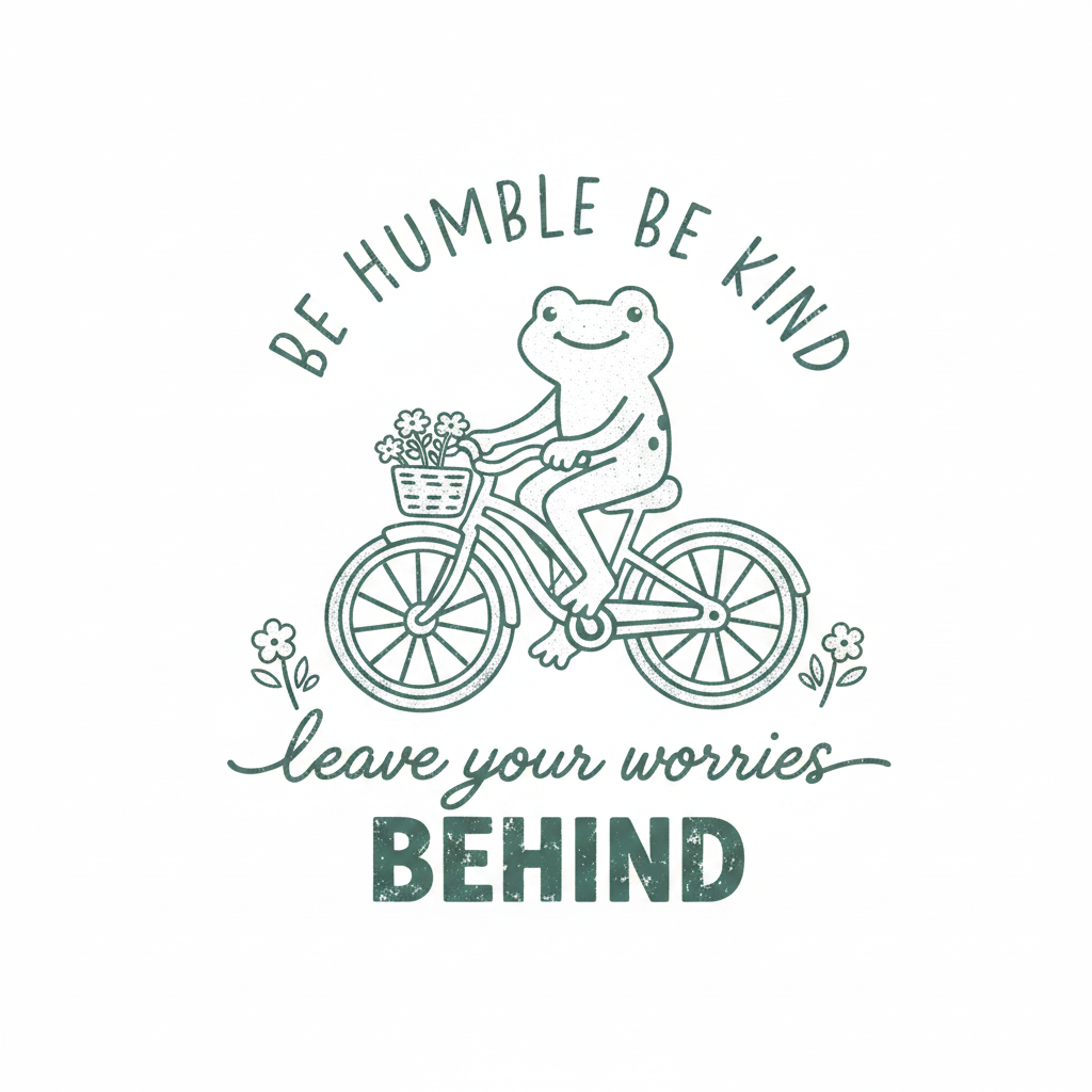DTF Be Humble Be Kind Frog - Fondo Blanco