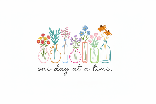 DTF One Day At A Time - Fondo Blanco
