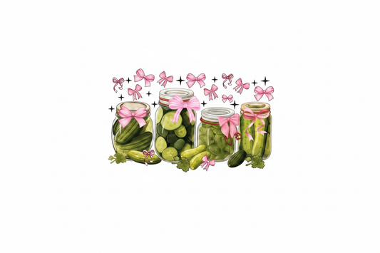 DTF Pickle Jars Coquette Bows - Fondo Blanco
