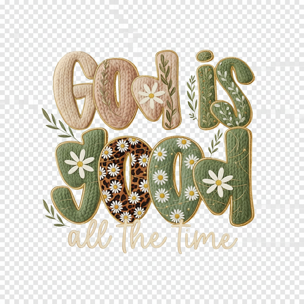 God is Good All The Time DTF design sin fondo