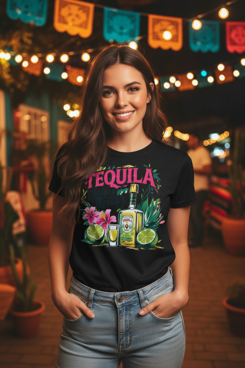 Chica con Tequila T-Shirt negra