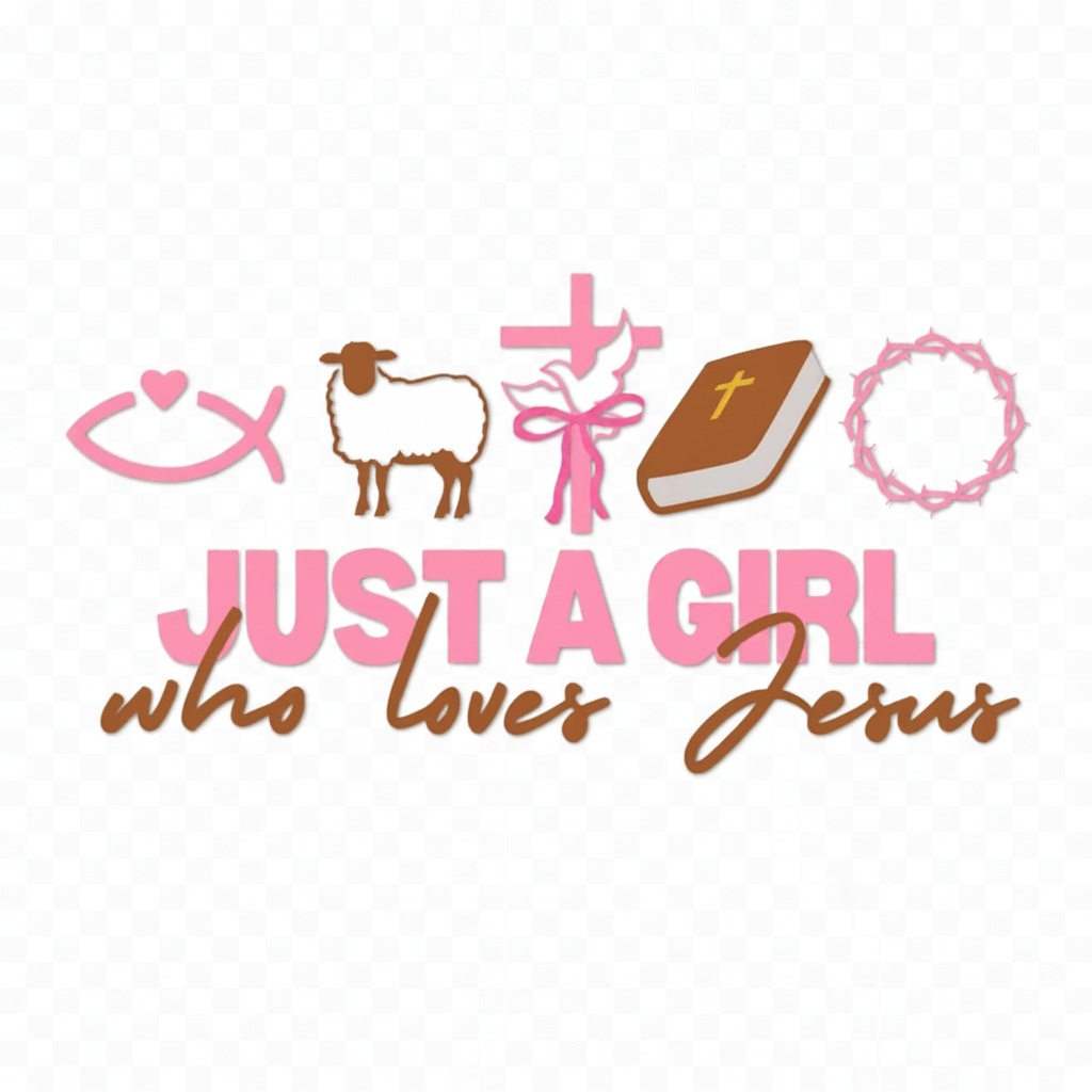 Just a Girl Who Loves Jesus fondo blanco