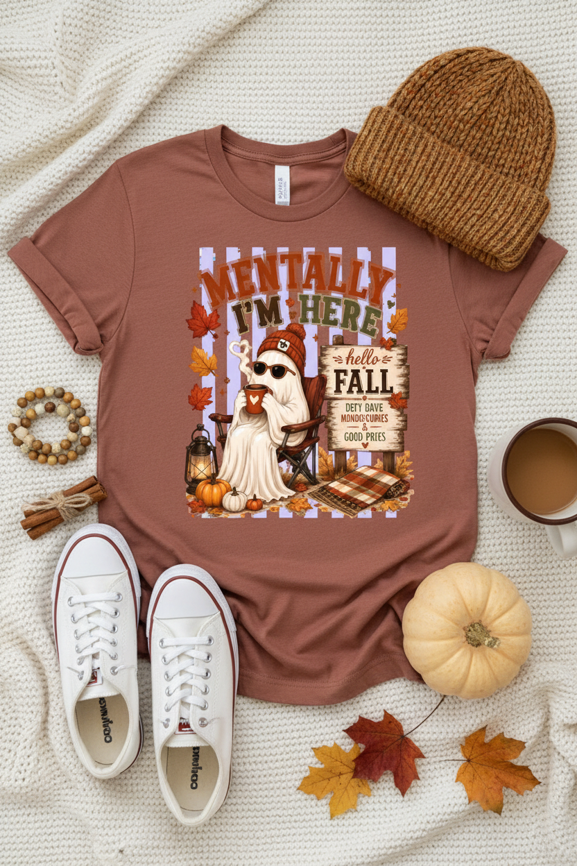 Mentally I'm Here Fall T-Shirt
