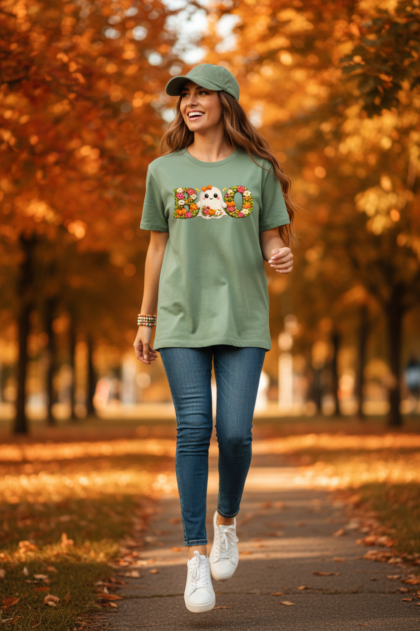 Preppy Floral Ghost BOO Sports Look