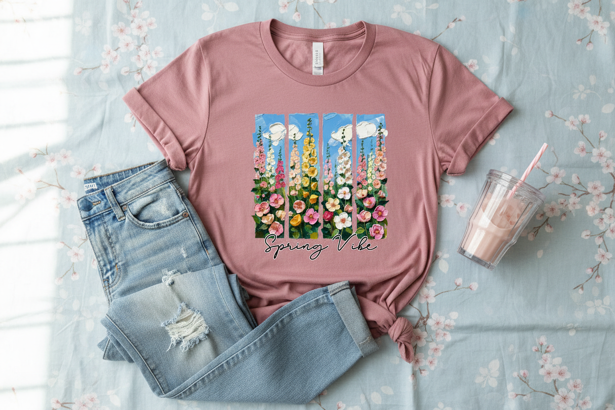 Spring Vibe mockup lifestyle rosa viejo