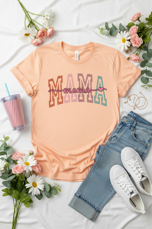 T-shirt naranja MAMA flat lay
